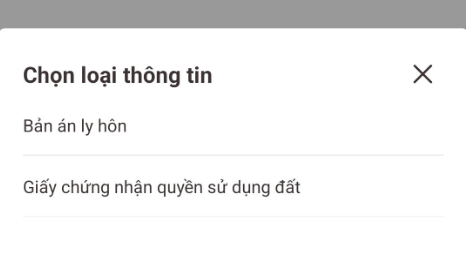 Loại thông tin cung cấp