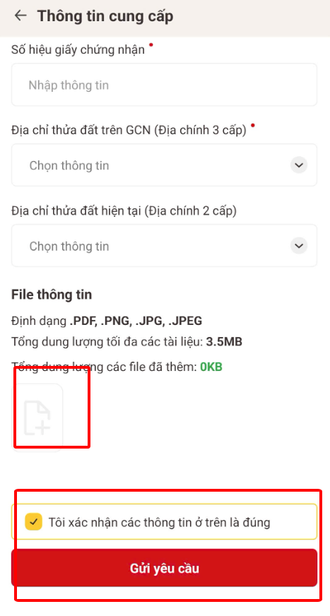 Đính kèm giấy chứng nhận