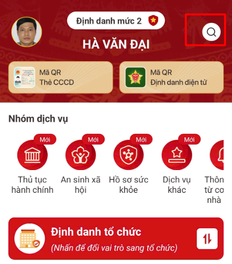 Tìm kiếm VNeID