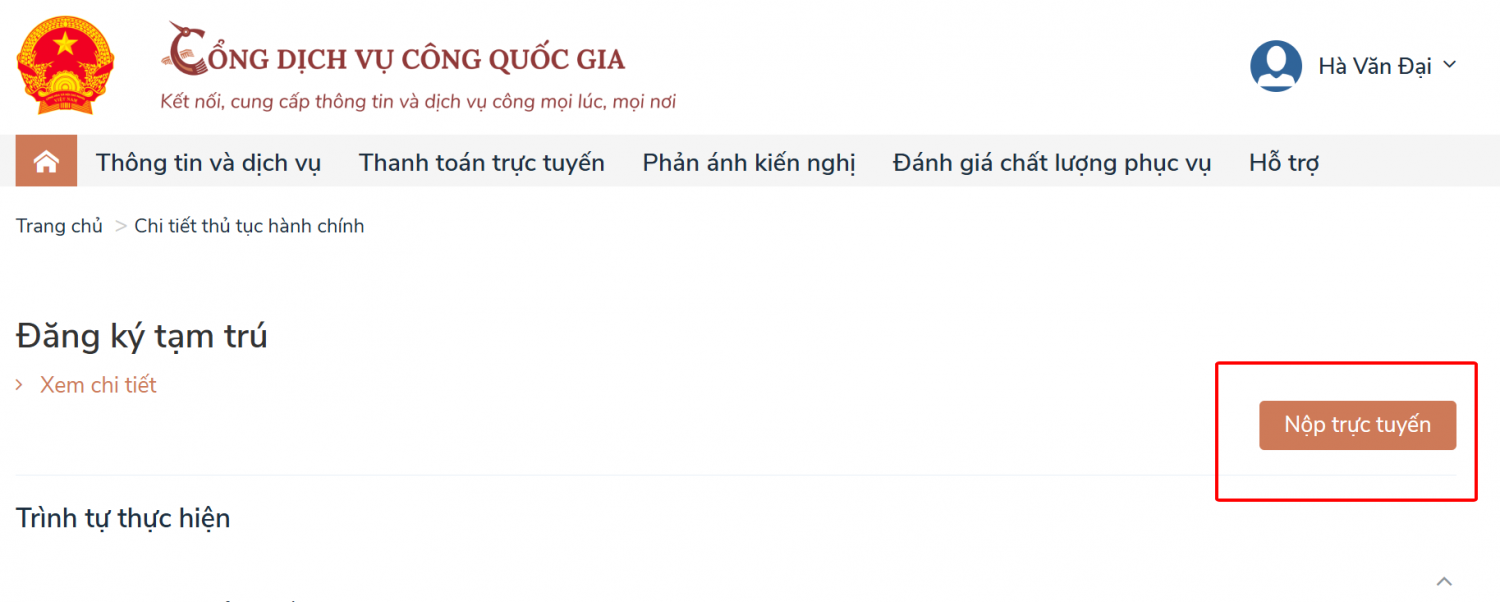 Nộp hồ sơ trực tuyến