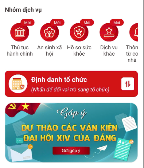 Tính năng định danh tổ chức trên VNeID