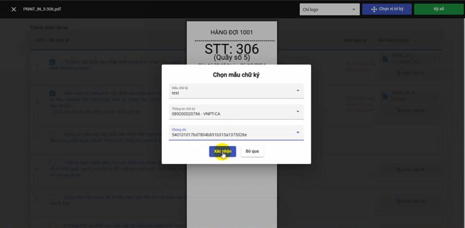 Chọn mẫu chữ ký