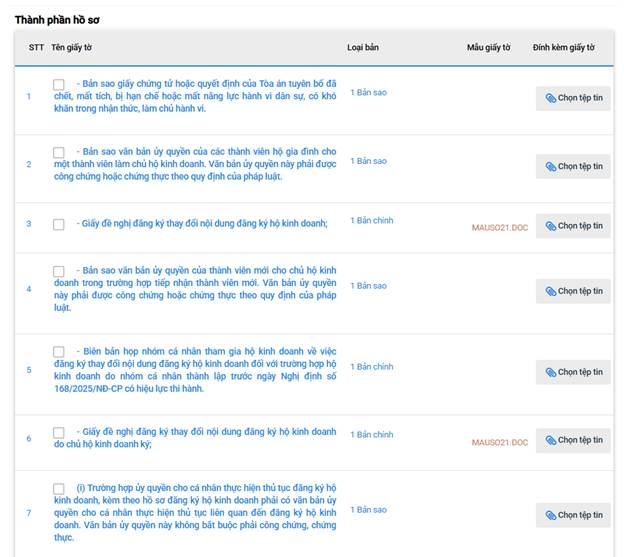 Đính kèm hồ sơ