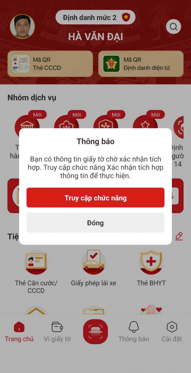 Hướng dẫn xác thực thuê bao di động trên VNeID